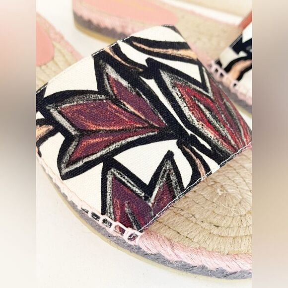Salvatore Ferragamo pink floral canvas espadrille slides Women's Size 10.5 - Picture 12 of 12